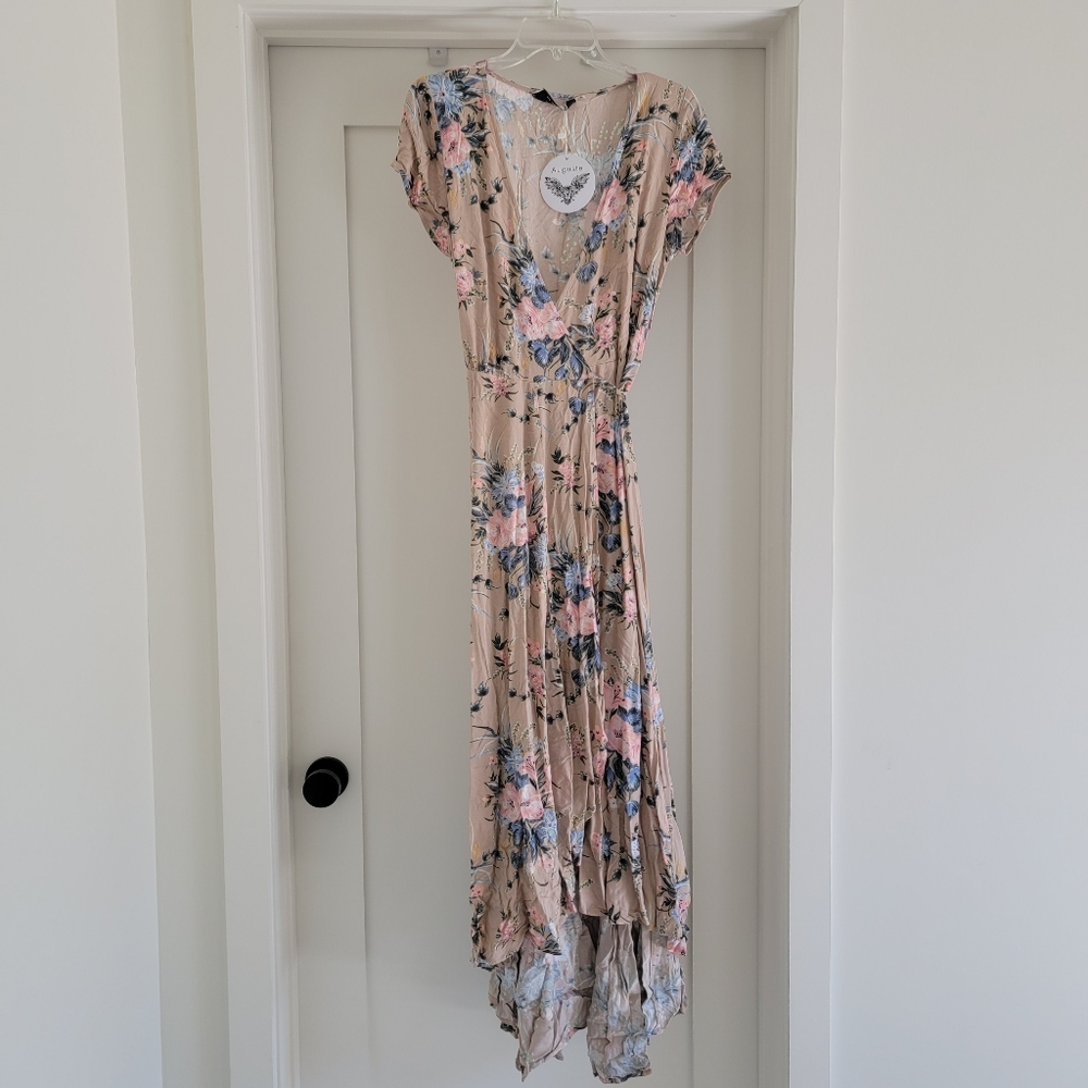Auguste the label maxi wrap dress beige